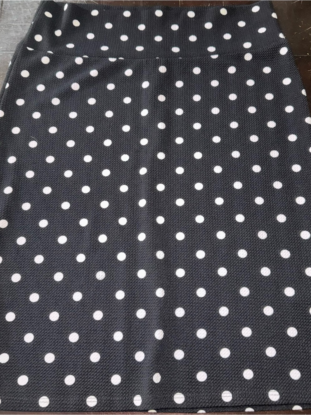 LuLaRoe Black Pencil Skirt with White Polka Dots